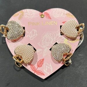 Gold and Silver Heart Earrings